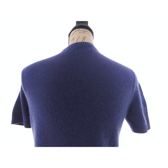 LORD & TAYLOR Women's Marine Blue Short Sleeve 2-Ply Cashmere Sweater Size Small - Picture 4 of 7